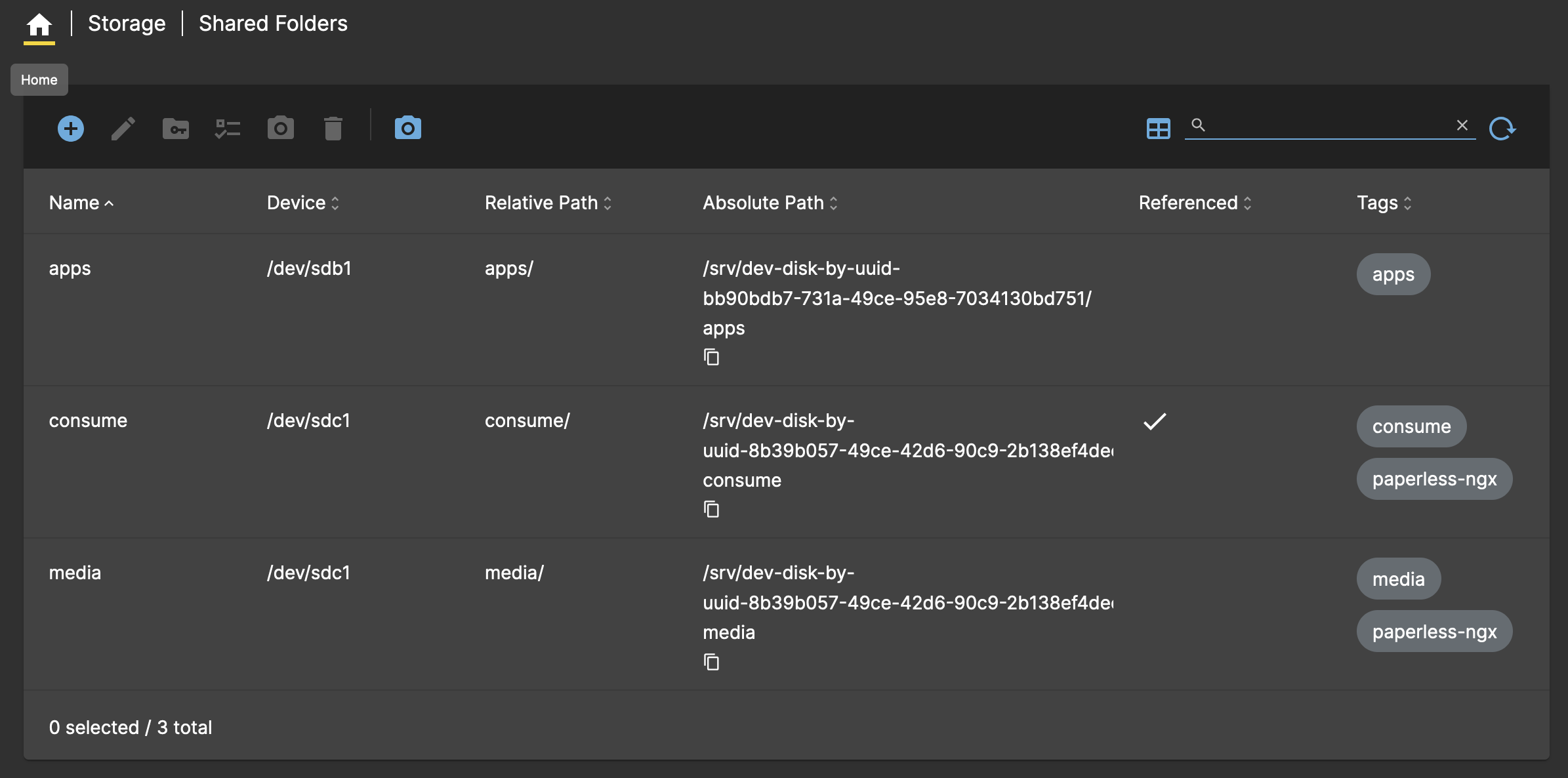 OMV Shared Folders