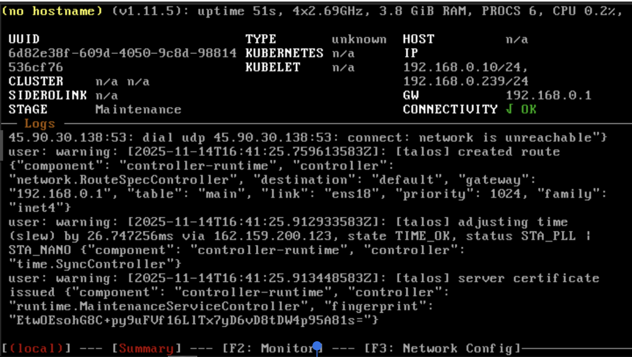 Talos Maintenance Mode